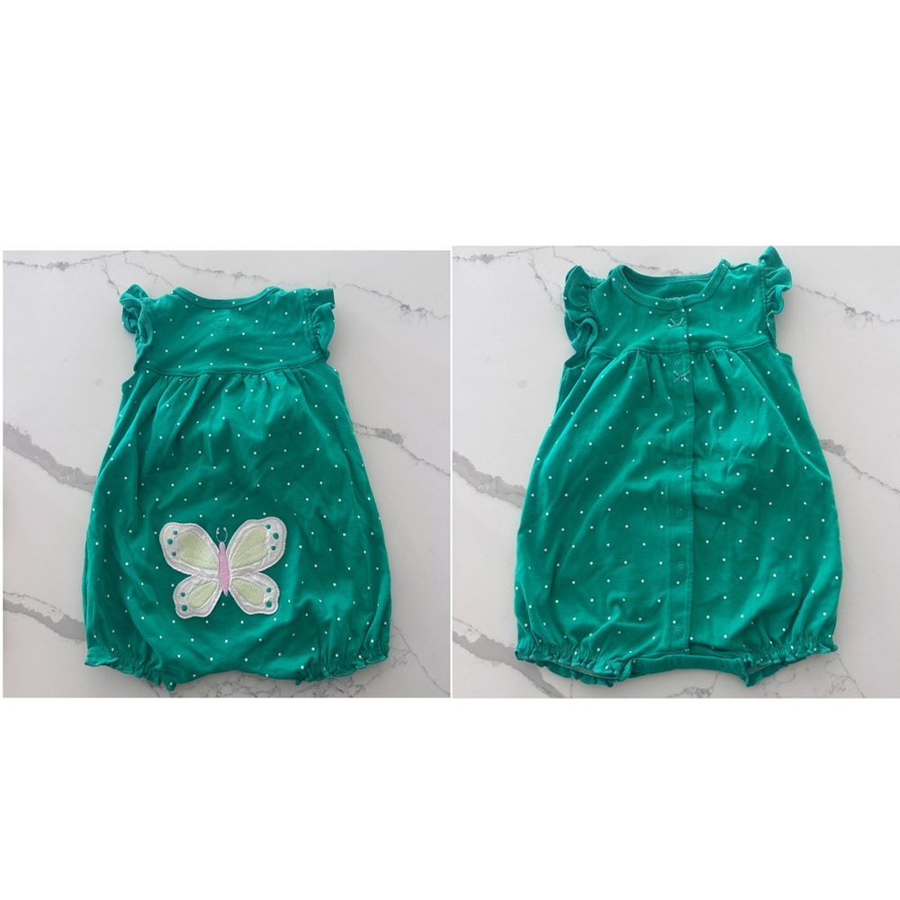 Green Butterfly toddler Romper
